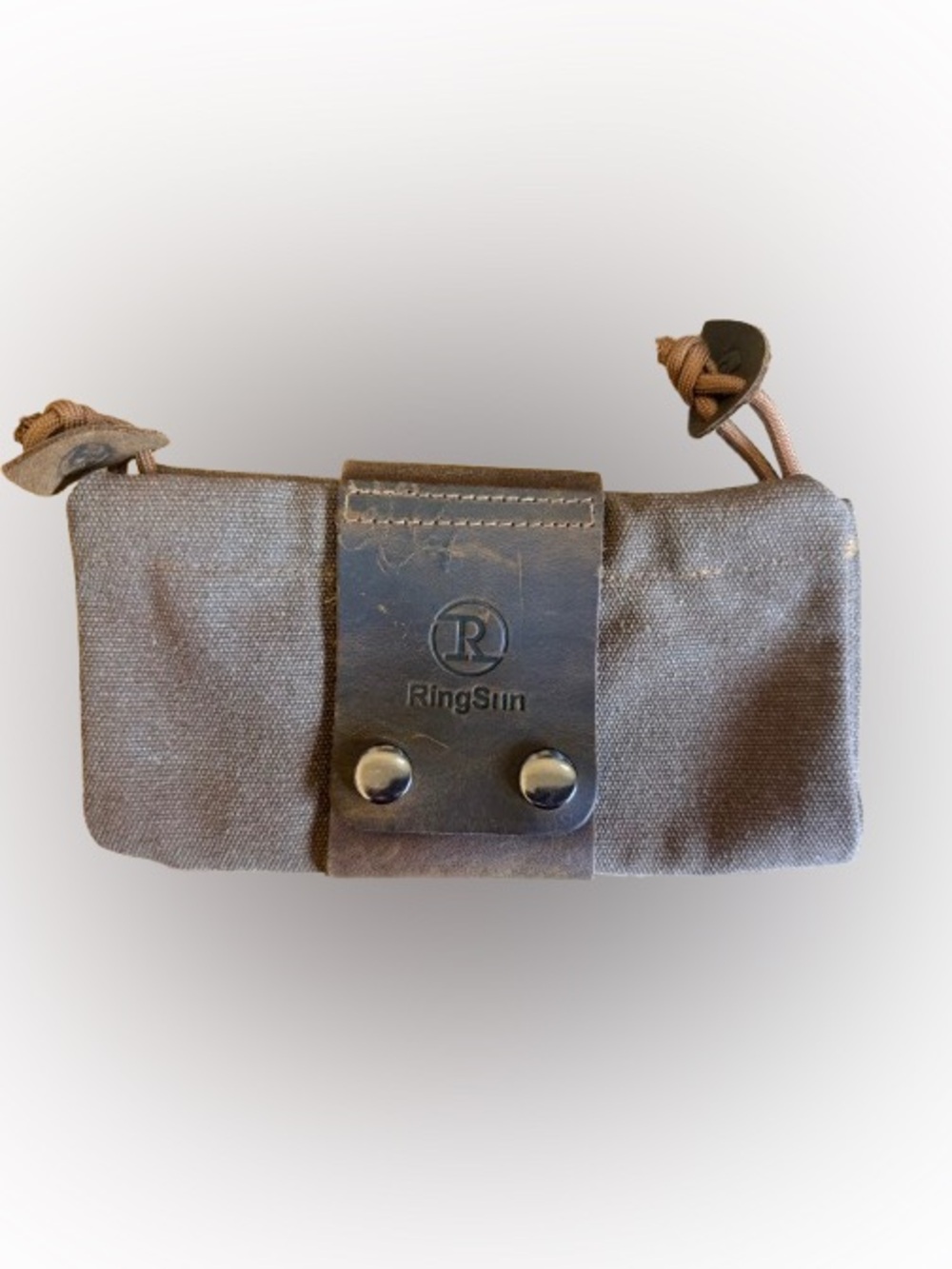 RingSun Waxed Canvas Roll Up Utility Pouch Leather EDC Tool Organize Camping Bag